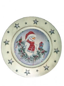 Platou Decorativ Cu Tematica De Craciun, Om Zapada 33 cm