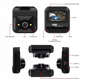 Camera auto DVR, 1080p, patrata, full hd, Negru - Img 2