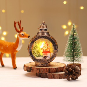 Felinar Decorativ Pentru Craciun, Lumina Led Calda, Diferite Culori, 9x5x13,5cm - Img 4