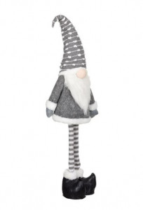 Figurina Decorativa Mos Craciun, Culoare Gri, 89 cm - Img 2