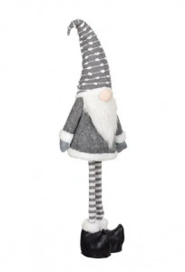 Figurina Decorativa Mos Craciun, Culoare Gri, 89 cm - Img 2