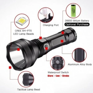 Lanterna LED, 500 Heavy Duty, Acumulator,Vanatoare,Pescuit ,Drumeti,Munte, Excursii - Img 3