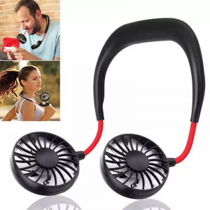 Mini Ventilator Dublu Portabil Pentru Gat, 3 Trepte De Viteza, Cu Baterii - Img 5