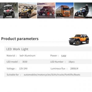 Proiector Led Patrat, Proiector Led 2 Faze, Proiector Led 2430 Lm - Img 3