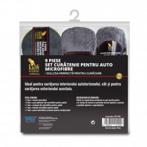 Set Auto Kraftmann, Pentru Curatenie, Microfibra, 9 Piese - Img 2