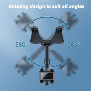 Suport Pentru Telefon, Rotativ Si Retractabil, Pentru Oglinda Retrovizoare, 145x95x85mm, Negru - Img 8