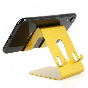 Suport Universal De Birou Pentru Telefon , Tableta Full Metal Ideal Scoala Online,Streaming ,Auriu - Img 2