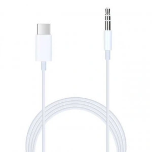 Cablu Auxiliar, iPhone/Samsung, Type-C la Jack 3.5mm, Alb
