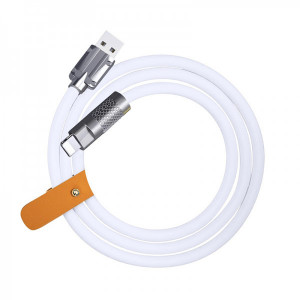 Cablu Incarcare Si Transfer Date 6A 120W USB la Lightning, Incarcare Rapida, Silicon Moale Anti-Incalcire, 1m, Alb - Img 1