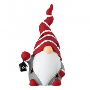 Felinar Ceramic de Craciun Figura Gnome, Pentru Lumanare 15x12x27cm