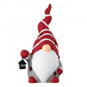 Felinar Ceramic de Craciun Figura Gnome, Pentru Lumanare 15x12x27cm