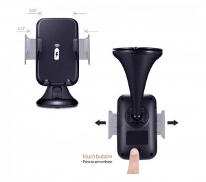 Incarcator Wireless Auto, Prindere Prin Ventuza, Fast Charge, Rotire 360 Grade - Img 5