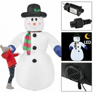 Om De Zăpadă Gonflabil Cu Iluminare LED Si Ventilator, 180CM - Img 2