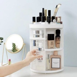 Organizator de produse cosmetice, machiaj rotativ 360 de grade - Img 6