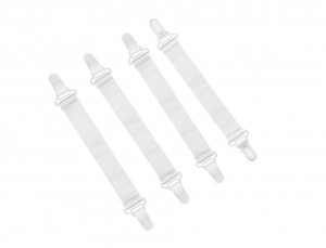 Set 4 Cleme Ajustabile Pentru Fixare Cearsaf Pat, Alb