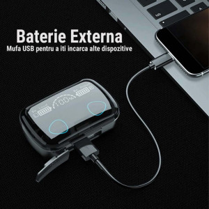 Casti Wireless M10, Bluetooth V5.1, Display Touch Sensitive, 2000mAh - Img 5