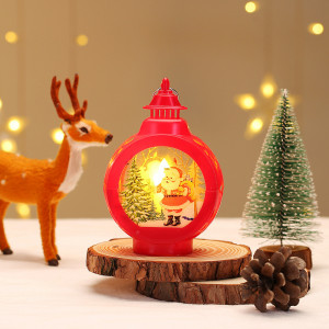 Felinar Decorativ Pentru Craciun, Lumina Led Calda, Diferite Culori, 9x5x13,5cm - Img 6