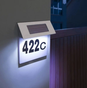 Numar De Casa Din Inox, Cu Iluminare LED Si Alimentare Solara, Stickere Numere Incluse - Img 2