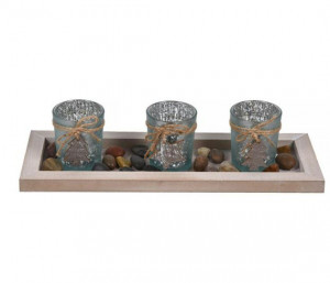 Set Suport de Craciun pentru 3 Lumanari 11.5x32cm - Img 1