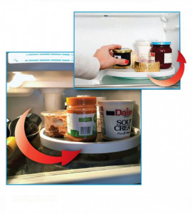Tava Rotitoare Frigider, Organizeaza Alimentele In Frigider, Rotire 360 De Grade - Img 2