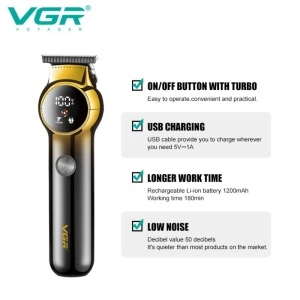 Trimmer VGR Mașină Electrică De Tuns, Mașină De Tuns Fără Fir Pentru Bărbați V-989 - Img 6