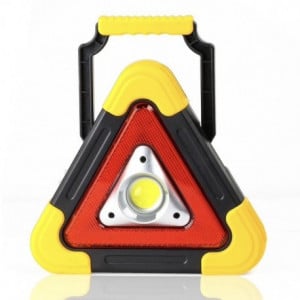 Triunghi SOS Cu Lanterna LED COB , LED Rosu , Incarcare Solara , USB , Acumulator Integrat - Img 1