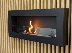Biosemineu cu sticla 900x400 BOX negru structural mat