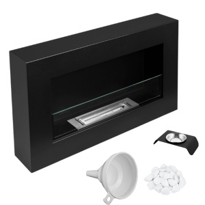 Biosemineu suspendat cu sticla 650x400 Box negru structural mat