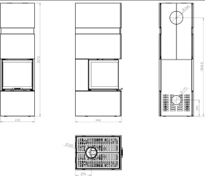 Semineu 10 kW Hitze TRINITY TRI BOX 54x54x53.G - Img 5