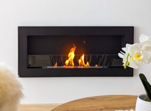 Semineu bio 900x400 SLIM negru structural mat