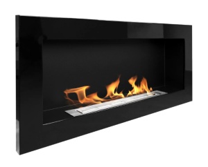 Semineu cu bioetanol suspendat 900x400 negru lucios