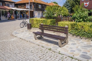 Banca din Mozaic spalat si Lemn/Cherestea - pin (molid), Model 39