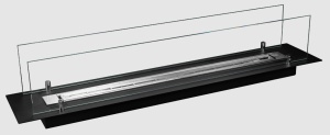 Biosemineu incorporat INSERT 100 cm negru mat cu sticla - Img 6