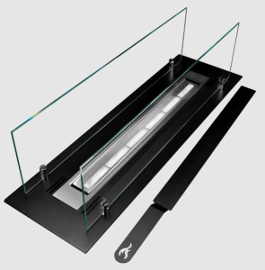 Biosemineu Insert 65 cm negru cu Sticla