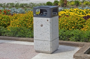 Cos de gunoi din beton, cu recipient de zinc detasabil, Model 182