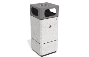 Cos de gunoi din beton, cu recipient de zinc detasabil, Model 182 - Img 2