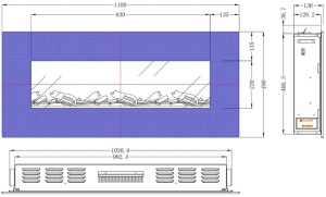 Focar electric liniar 3D Aflamo Albion 42 Negru cu sunet - Img 4