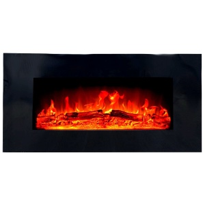 Focar electric liniar curbat de perete 3D Aflamo Soder Negru cu sunet - Img 2