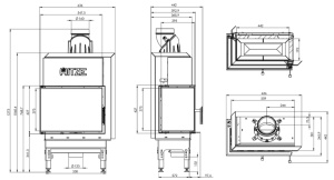 Semineu Hitze HST54X39.L 5,9 kW Sticlă laterală stânga - Img 4