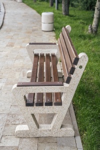 Banca din Mozaic spalat si Lemn/Cherestea - pin (molid), Model 109 - Img 3