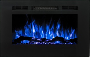 Focar electric liniar incorporabil 3D Aflamo Majestic 26 Negru cu sunet - Img 2