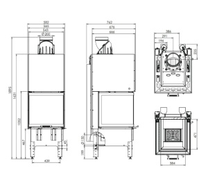 Semineu 10 kW Hitze TRINITY 54x54x53.G - Img 5