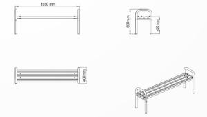 Banca din Metal si Lemn / Cherestea - pin (molid), Model 97 - Img 3