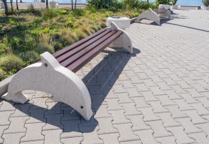 Banca din Mozaic spalat si Lemn/Cherestea - pin (molid), DELFIN - Model 8