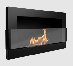 Biosemineu suspendat 650x400 cu sticla, negru structural mat - Img 3