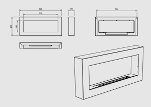 Biosemineu suspendat 900x400 Box negru structural mat - Img 5