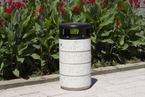 Cos de gunoi din beton, cu recipient de zinc detasabil, Model 128 - Img 2