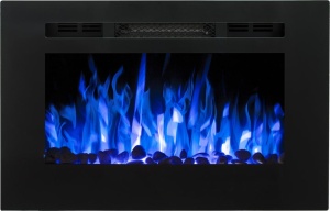Focar electric liniar incorporabil 3D Aflamo Majestic 26 Negru cu sunet - Img 3