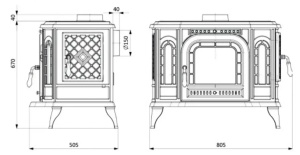 Soba Kawmet P7 ECO 10,5 kW Sticlă laterală stânga - Img 5