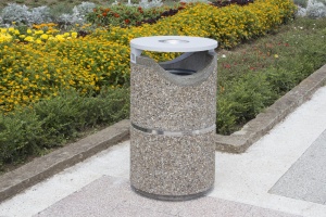 Cos de gunoi din beton, cu recipient de zinc detasabil, Model 127